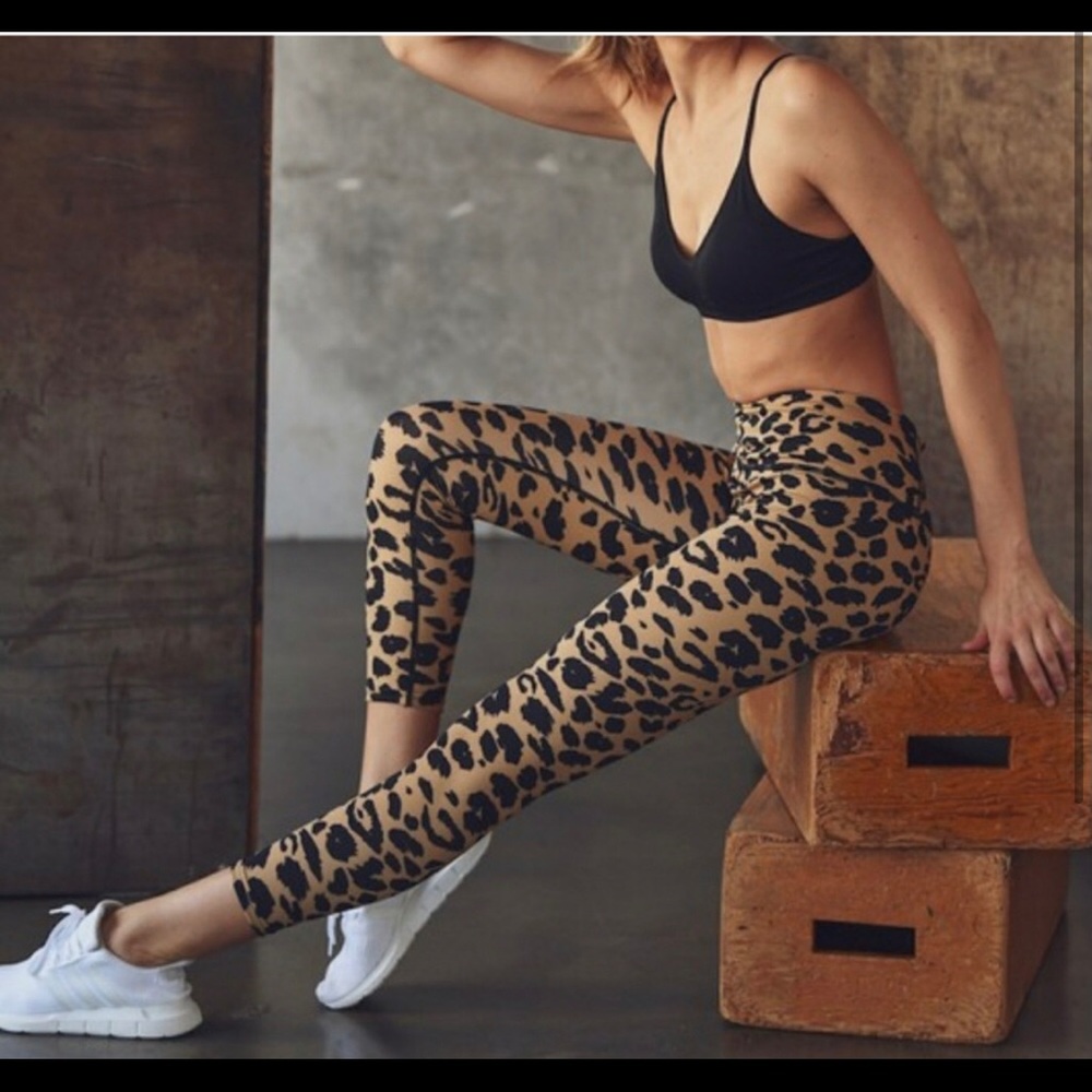 High waisted leopard animal print leggings. - Picture 2 of 2